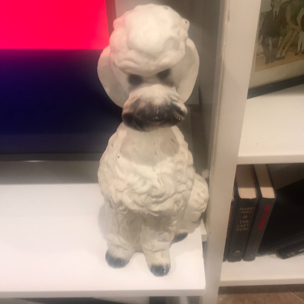 Antique poodle statue